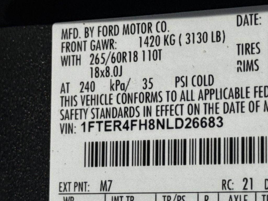 2022 Ford Ranger Lariat
