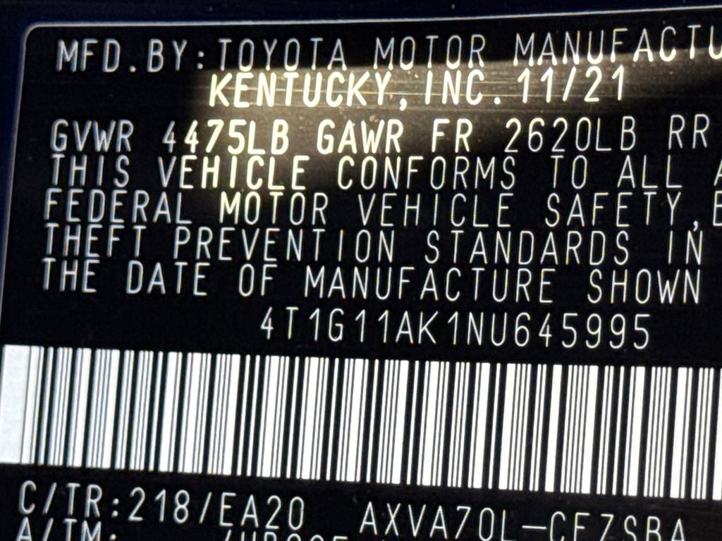 2022 Toyota Camry SE