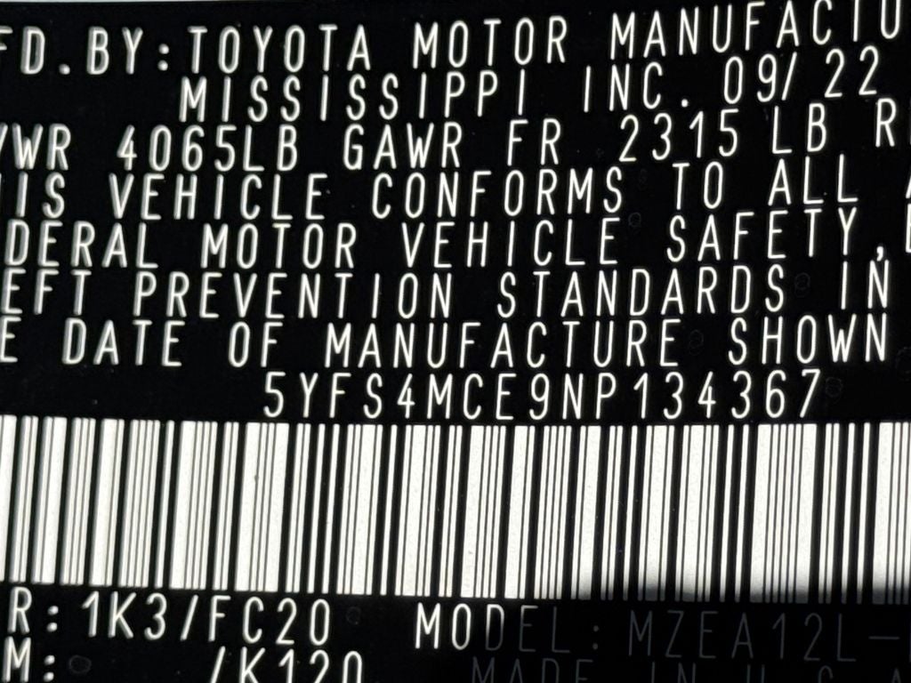 2022 Toyota Corolla SE