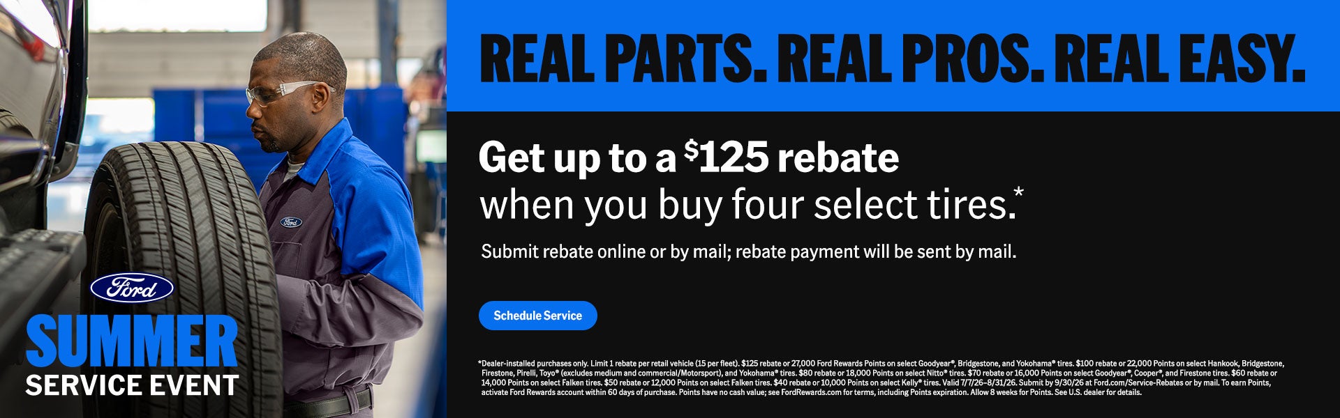 Get up to a $125 rebate when you buy four select tires.*